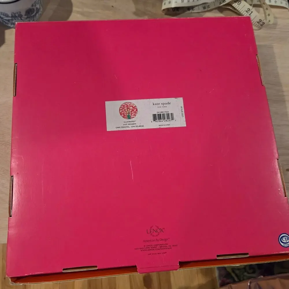 Kate Spade Just Desserts Cake Pedestal /Plate/Stand x Lenox by Bella Foster NIB